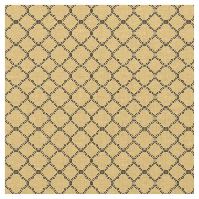 gold,black,moroccan,quatrefoil,pattern,modern,tren fabric (Close Up)