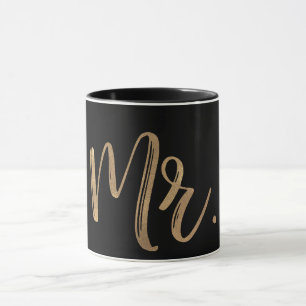 Gold & Black MR. Typography Modern Minimal Type Mug
