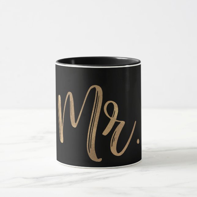 Gold & Black MR. Typography Modern Minimal Type Mug (Center)