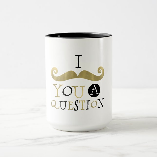 Gold Black Mustache Mug (Center)