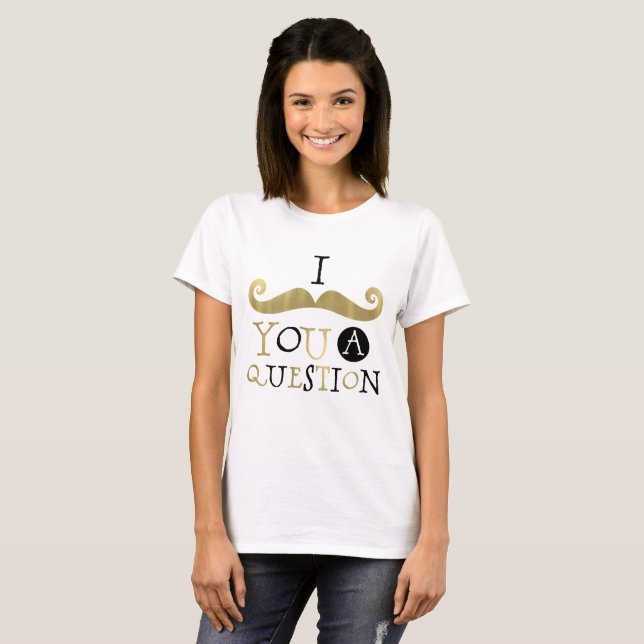 Gold Black Mustache T-Shirt (Front Full)