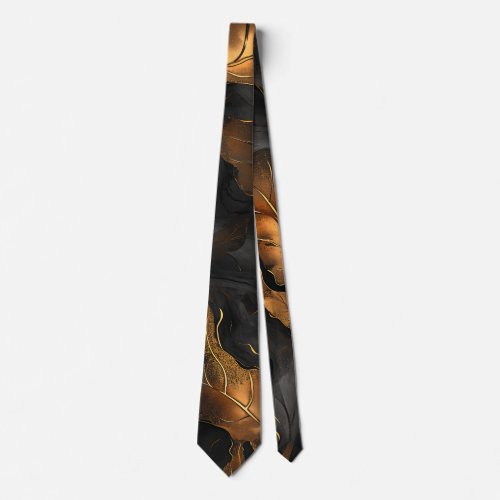 Gold  Black  Neck Tie