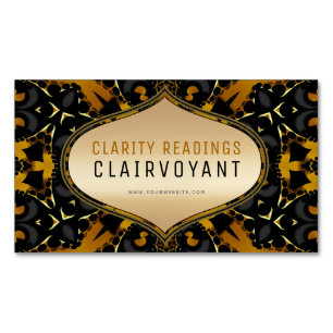 Gold Black New Age Geometry Clairvoyant Readings Business Card Magnet