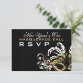 Gold/Black New Years Eve Masquerade Ball RSVP (Standing Front)