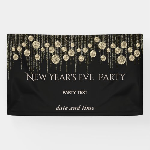 Gold black New Years Eve  party dazzling  luxury Banner