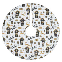 Gold Black Nordic Reindeer House Christmas