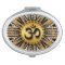 Gold Black Om Meditation Mandala Compact Mirror