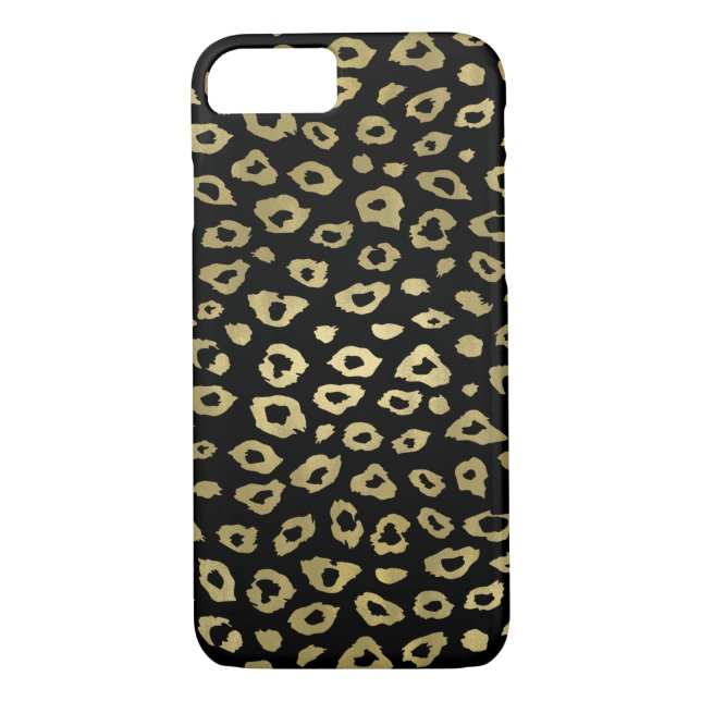 Gold Black Ombre Leopard Print Case-Mate iPhone Case (Back)