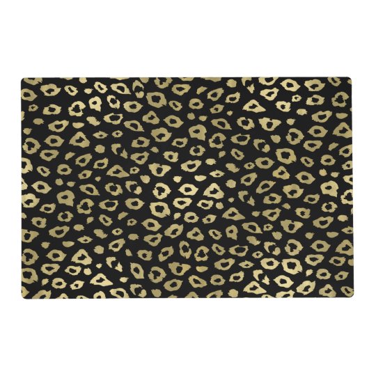 Gold Black Ombre Leopard Print Placemat | Zazzle.com