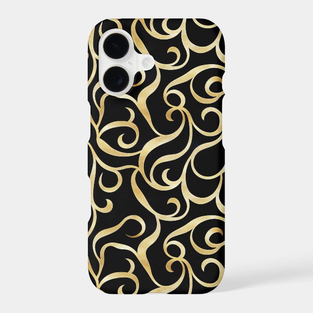 Gold Black Ornamental Pattern Case-Mate iPhone Case (Back)