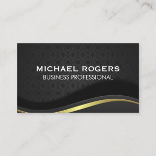 Gold Black Ornate Abstract Background Business Card