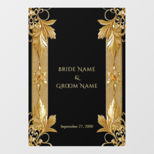 Gold Black Ornate Floral Floor Decal