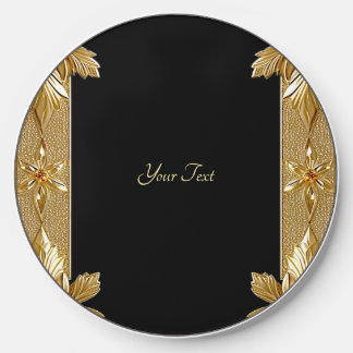 Gold Black Ornate Floral Wireless Charger