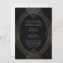 Gold Black Oval Geometric Simple Modern Gatsby Invitation