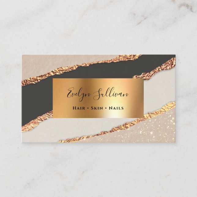 Gold black paper design business card (Front)