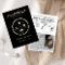 Gold & black Passport  Wedding Invitation