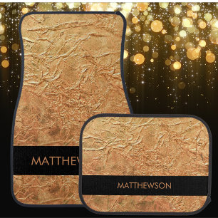 Gold Black Personalize Car Floor Mat