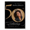 Gold Black Photo 50th Birthday Party Welcome Sign