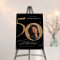Gold Black Photo 50th Birthday Party Welcome Sign