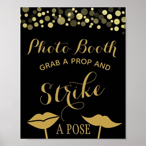 Gold  Black Photo Booth party or wedding sign