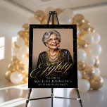 Gold Black Photo Eighty 80th Birthday Welcome Sign<br><div class="desc">Gold Black Photo Eighty 80th Birthday Welcome Sign. Elegant and stylish birthday party decor design calligraphy fonts and confetti! This design is classy and timeless,  perfect for that memorable celebration. Need help with customizing this template? Contact the designer/creator by clicking on the 'message' button below.</div>