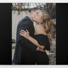 Gold black photo wedding RSVP details QR code