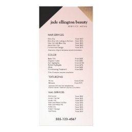 Gold, Black Pink Salon Spa Price List Service Menu