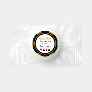 Gold Black Poker Chip Las Vegas Casino Birthday Life Saver® Mints