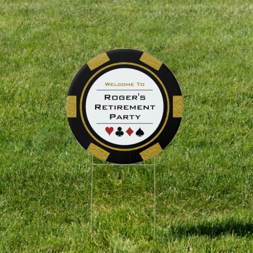 Gold Black Poker Chip Welcome To Retirement Party 