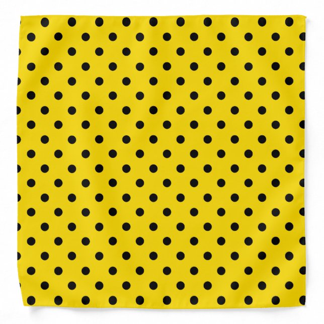 Gold Black Polka Dot Bandana (Front)