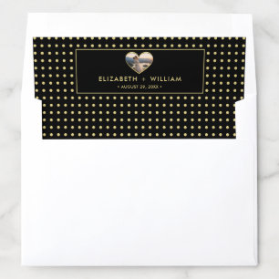 Gold & Black Polka Dot Personalized wedding Envelope Liner