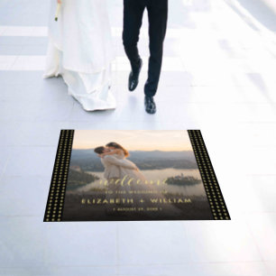 Gold & Black Polka Dot Personalized wedding Floor Decals