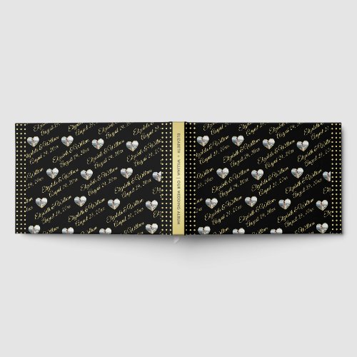 Gold & Black Polka Dot Personalized wedding Guest Book