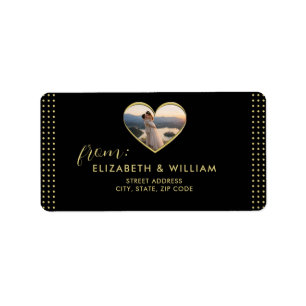 Gold & Black Polka Dot Personalized wedding Label