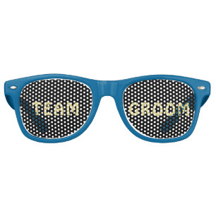 Gold & Black Polka Dot Personalized wedding Retro Sunglasses