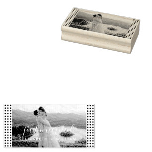 Gold & Black Polka Dot Personalized wedding Rubber Stamp