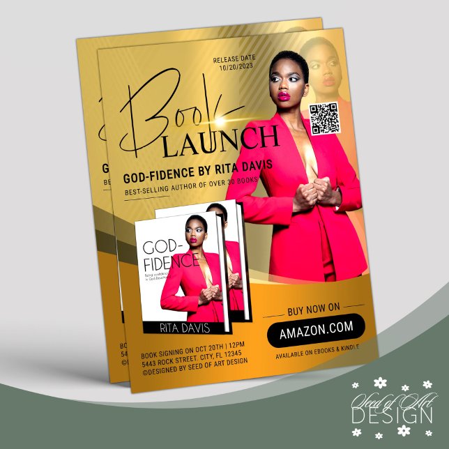 Gold & Black Professional Book Launch Release Ad Flyer (Creator Uploaded)