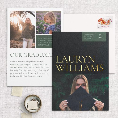 Gold  Black Professional Graduation Announcement