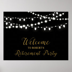 Gold & Black Retirement Party Welcome Sign