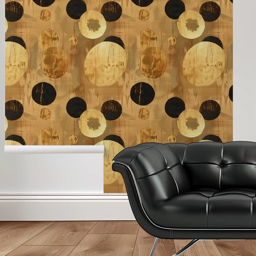Gold Black Retro Circles Circular shapes Wallpaper