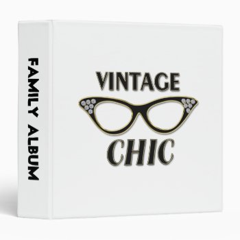 Gold & Black Retro Glasses Vintage Chic Bling Binder by StarStruckDezigns at Zazzle