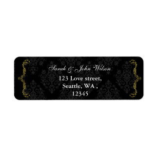 gold black return address label
