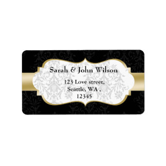 gold black ,return address label