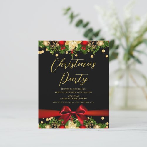 Gold Black Ribbon Glitter Christmas Corporate 