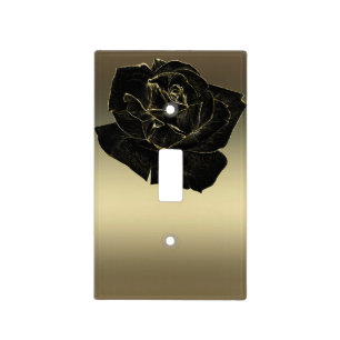 Gold & Black Rose Glam Elegant Classy Chic Light Switch Cover