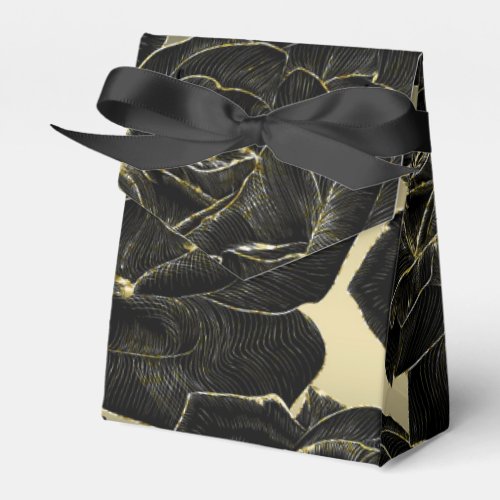 Gold  Black Rose Glam Elegant Classy Chic Party Favor Boxes