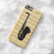 Gold Black Saxophone Sheet Music Iphone 6 Case at Zazzle