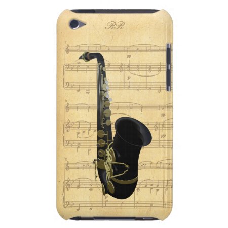 Gold Black Saxophone Sheet Music Ipod Touch 4g Ipod Touch Case