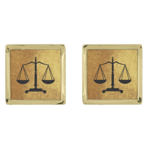 Gold Black Scales of Justice Cufflinks