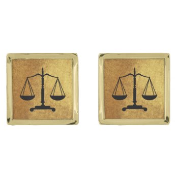 Gold Black Scales Of Justice Cufflinks by wierka at Zazzle